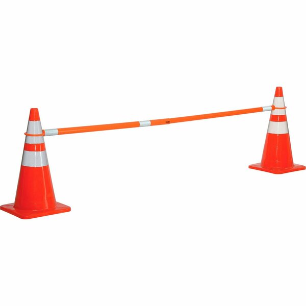 Global Industrial Retractable Cone Bar, 5ft, 8ft L, Orange w/ Reflective Tape 708173